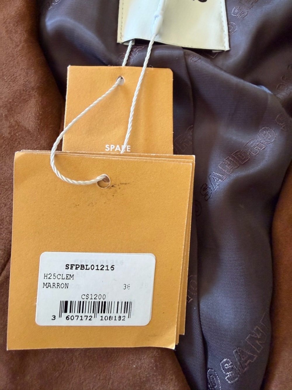 Sandro Brown Suede Boxy Bomber Jacket - Picture 8 of 10
